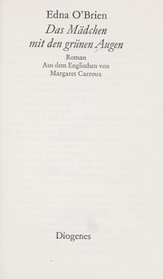 Cover of: Das Mädchen mit den grünen Augen by Edna O’Brien, Edna O’Brien