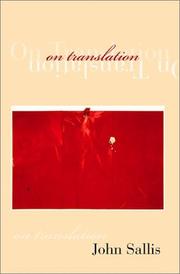 Cover of: On Translation: by John Sallis