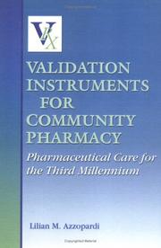 Cover of: Validation Instruments for Community Pharmacy by Lilian M. Azzopardi, Lilian M. Azzopardi