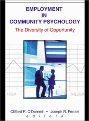 Cover of: Employment in Community Psychology: The Diversity of Opportunity
