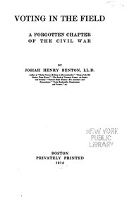Cover of: Voting in the Field: A Forgotten Chapter of the Civil War