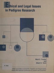 Cover of Ethical and legal issues in pedigree research by mark s frankel
