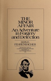 The Minor affair by Don E. Fehrenbacher