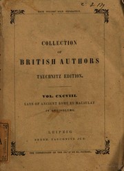 Cover of: The lays of ancient Rome: with Ivry and the armada
