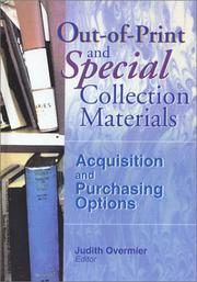 Cover of: Out-Of-Print and Special Collection Materials: Acquisitions and Purchasing Options (Acquisitions Librarian, Vol 14, No. 27) (Acquisitions Librarian, Vol 14, No. 27)