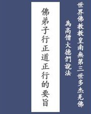 Front cover of 世界佛教教皇南無第三世多杰羌佛為高僧大德們說法：佛弟子行正道正行的要旨 by 南無第三世多杰羌佛