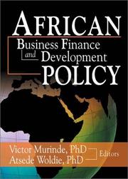 Cover of: African Business Finance and Development Policy
