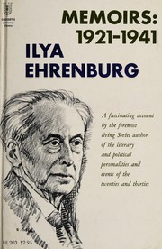 Cover of: Memoirs: 1921-1941 [by] Ilya Ehrenburg.  Translated by Tatania Shebunina in collaboration with Yvonne Kapp