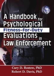 Cover of: A Handbook for Psychological Fitness-For-Duty Evaluations in Law Enforcement