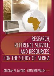 Cover of: Research, Reference Service, And Resources For The Study Of Africa