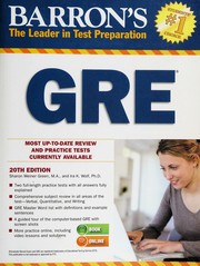 Cover of: Barron's GRE