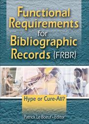 Functional requirements for bibliographic records (FRBR) by Patrick Le Boeuf