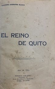 Cover of: El Reino de Quito. by Luciano Andrade Marín, Luciano Andrade Marín