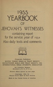 Cover of: 1955 YEARBOOK OF JEHOVAH'S WITNESSES