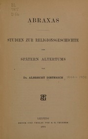 Cover of: Abraxas: studien zur Religionsgeschichte des spaetern Altertums