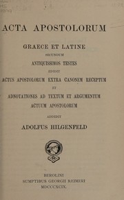 Cover of: Acta Apostolorum Graece et Latine: secundum antiquissimos testes