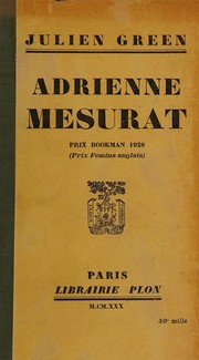 Cover of: Adrienne Mesurat.