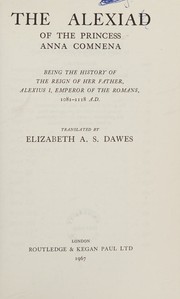 Cover of: The Alexiad of the Princess Anna Comnena