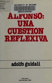 Cover of: Alfonso: una cuestion reflexiva