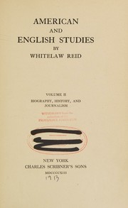 Cover of: American and English studies