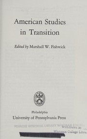 Cover of: American studies in transition.