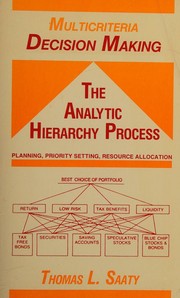 Cover of: The analytic hierarchy process by Thomas L. Saaty, Thomas L. Saaty
