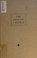 Cover of: The analytic S matrix