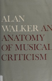Cover of: An Anatomy of Musical Criticism
