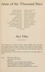 Cover of: Anne of the thousand days