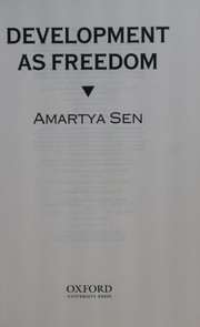 Cover of: Development as freedom