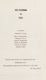 Cover of: Area handbook for Syria