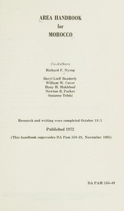 Cover of: Area handbook for Morocco