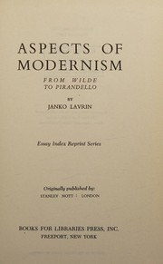 Cover of: Aspects of modernism by Janko Lavrin, Janko Lavrin