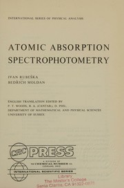 Cover of Atomic absorption spectrophotometry by ivan rubeška