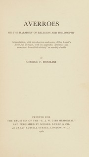 Cover of: Averroes: On the Harmony of Religion and Philosophy