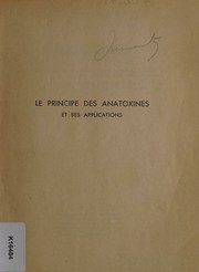 Cover of: Le principe des anatoxines et ses applications.