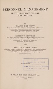 Cover of: Personnel management, principles, practices, and point of view by Walter Dill Scott, Walter Dill Scott