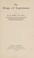 Cover of: The design of experiments