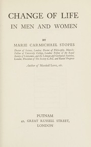 Cover of: Change of life in men and women