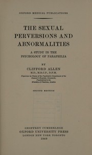 Cover of: The sexual perversions and abnormalities: a study in the psychology of paraphilia.