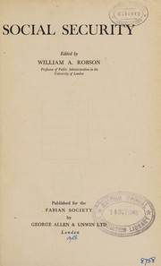 Cover of: Social security.