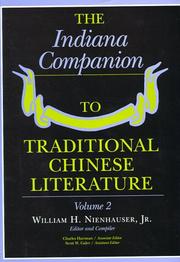 Cover of: The Indiana Companion to Traditional Chinese Literature, Vol. 2