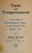 Cover of: Taste and temperament