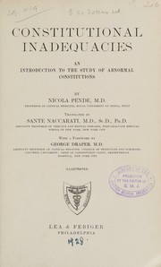 Cover of: Constitutional inadequacies: an introduction to the study of abnormal constitutions