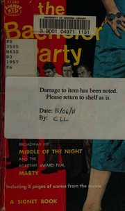 Cover of: The bachelor party: a screenplay ...