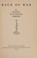 Cover of: Back of war