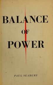Cover of: Balance of power.