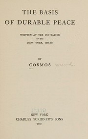 Cover of: The basis of durable peace