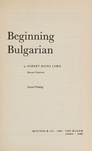 Cover of: Beginning Bulgarian