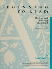 Cover of: Beginning to Read: Thinking and Learning about Print